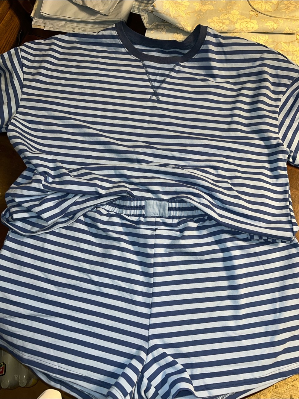 Amazon Blue and White Striped Women's Lounge Set